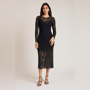 A new day Elegant Black Lace Dress